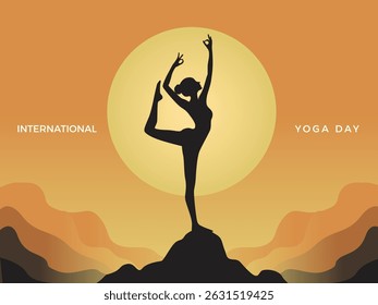 internacional ioga dia cartaz vetor minimalista ilustração, meditação, alma, calma