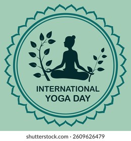 International Yoga Day Poster vector Woman Practicing Yoga
