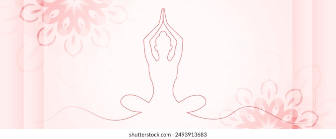 international yoga day poster woman doing asana in line art vector