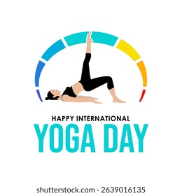 International yoga day. yoga postures. Woman practicing yoga, meditation and relaxsasi. Vector illustration design.