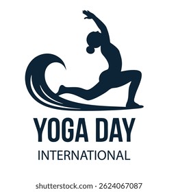 Dia Internacional do Yoga Silhueta Mulher Onda Pose