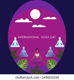 International yoga day simple design vector.