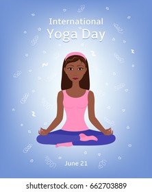 International Yoga Day. Vector card.