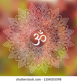 International Yoga Day vector illustration. Poster design for yoga studio or SPA. June 21st celebrates world yoga day. Beautiful blurred background