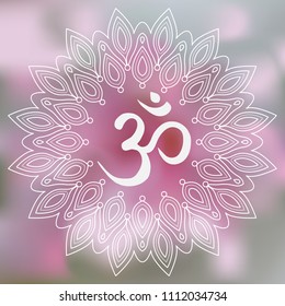 International Yoga Day vector illustration. Poster design for yoga studio or SPA. June 21st celebrates world yoga day. Beautiful blurred background