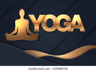 International Yoga Day vector illustration banner, brochure and poster design. June 21st celebrates world yoga day - Vector