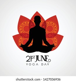 International Yoga Day vector illustration banner, brochure and poster design. June 21st celebrates world yoga day - Vector