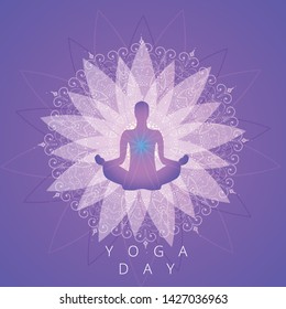 International Yoga Day vector illustration banner, brochure and poster design. June 21st celebrates world yoga day - Vector