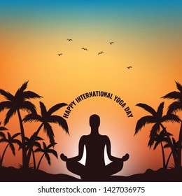 International Yoga Day vector illustration banner, brochure and poster design. June 21st celebrates world yoga day - Vector