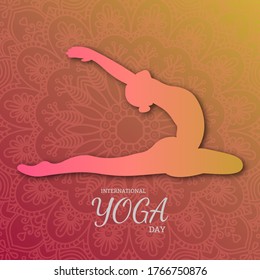 International Yoga Day vector illustration banner, brochure and poster design. June 21st celebrates world yoga day - Vector