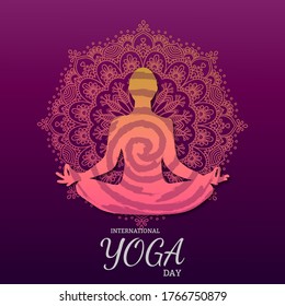 International Yoga Day vector illustration banner, brochure and poster design. June 21st celebrates world yoga day - Vector