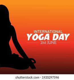 International yoga day vector illustration June 21.