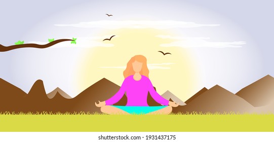 International yoga day vector illustration June 21.International yoga day vector illustration June 21.
