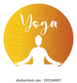 International yoga day vector illustration June 21.