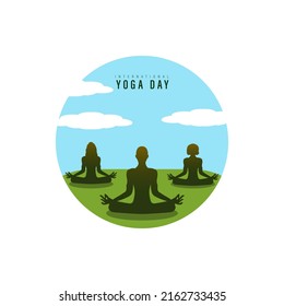 International yoga day vector illustration June 21.