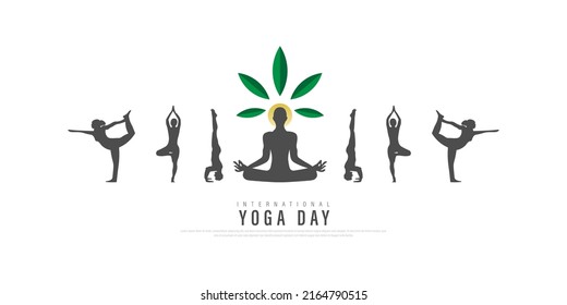 International yoga day vector illustration June 21.