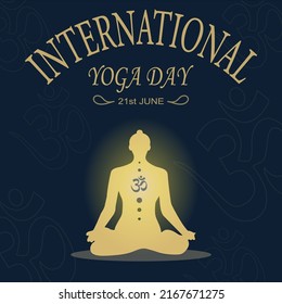 International Yoga Day vector illustration banner, brochure and poster design for social media post