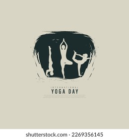 International yoga day, vector illustration