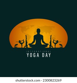 International yoga day, vector illustration