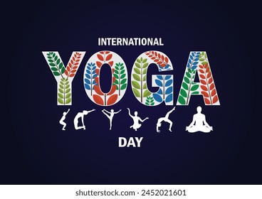 International Yoga Day. Vector illustration. Design element for banner, poster or flyer.
