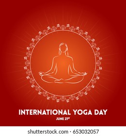 International Yoga Day vector illustration banner, brochure and poster design. June 21st celebrates world yoga day. 