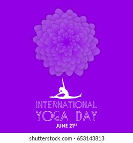International Yoga Day vector illustration banner, brochure and poster design. June 21st celebrates world yoga day.