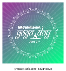 International Yoga Day vector illustration banner, brochure and poster design. June 21st celebrates world yoga day.