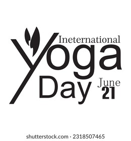 International Yoga day vector typography