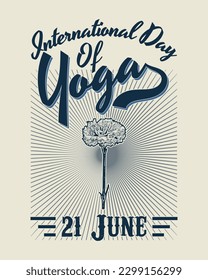 International Yoga day vector, vintage logo