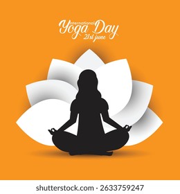 Dia Internacional do Yoga. Mulher em ioga postura do corpo no fundo