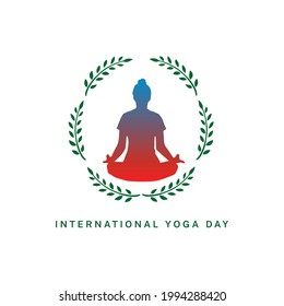 International yoga day, Woman meditating logo