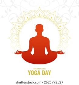 International yoga day. woman practicing yoga vector illustration