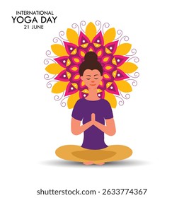 International Yoga Day. Women in yoga body posture on white background