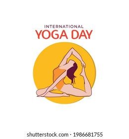 International Yoga Day Yellow Background Stock Vector (Royalty Free ...