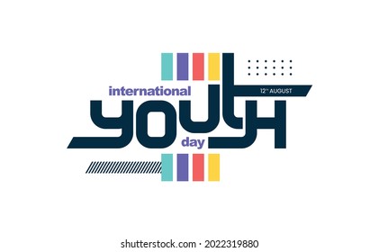 International Youth day 12th August creative Typography