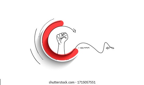 International Youth day abstract poster,  Line art vector illustration.