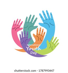 international youth day, annual 12 August celebration vector illustration design