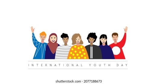 International youth day. August 12. vector illustration 