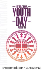 International Youth Day August 12 Holiday Stock Vector (Royalty Free ...