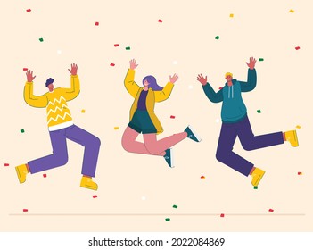 International youth day. August 12.vector illustration with colorful crowd people.