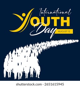 International youth day, International Youth Day background, August 12. international voluntary day logo, voluntary day vector illustration