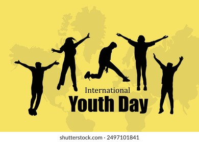 International Youth Day, banner, poster, vector illustration, awareness, observance, August 12th, brochure, flyer, stop racism, humanity, equality, diversity. International youth day background.