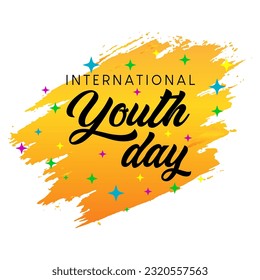 International Youth Day Celebration, Friendly team, cooperation, friendship. Happy international youth day vector illustration.