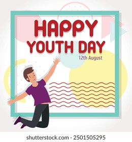 international youth day COLOURFULL poster design , youth day typography design poster. EPS FILE.