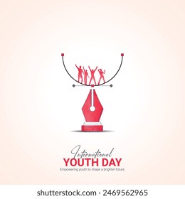 International Youth Day creative ads Design. Youth Day icon isolated on Template for background. Youth Day ads Poster, vector, illustration, August 12. Important day