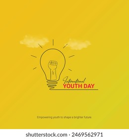 International Youth Day creative ads Design. Youth Day icon isolated on Template for background. Youth Day ads Poster, vector, illustration, August 12. Important day