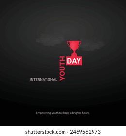 International Youth Day creative ads Design. Youth Day icon isolated on Template for background. Youth Day ads Poster, vector, illustration, August 12. Important day