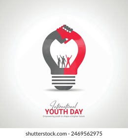 International Youth Day creative ads Design. Youth Day icon isolated on Template for background. Youth Day ads Poster, vector, illustration, August 12. Important day