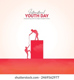 International Youth Day creative ads Design. Youth Day icon isolated on Template for background. Youth Day ads Poster, vector, illustration, August 12. Important day