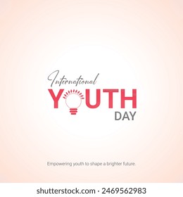 International Youth Day creative ads Design. Youth Day icon isolated on Template for background. Youth Day ads Poster, vector, illustration, August 12. Important day